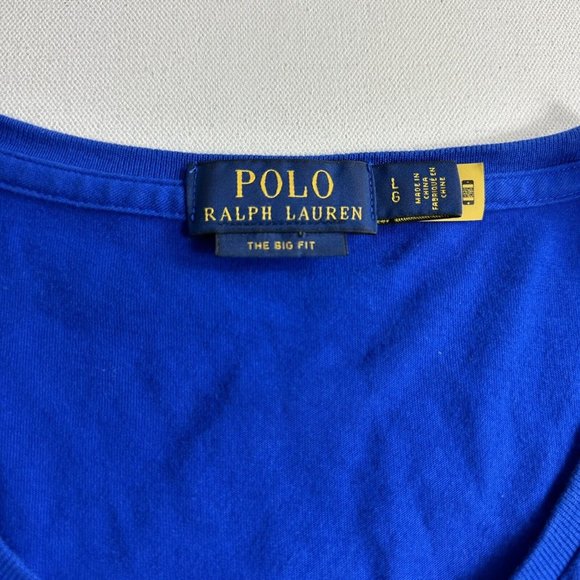 Polo Ralph Lauren The Big Fit Logo Jersey T-Shirt Mens Large Blue Short Sleeve - Picture 7 of 10